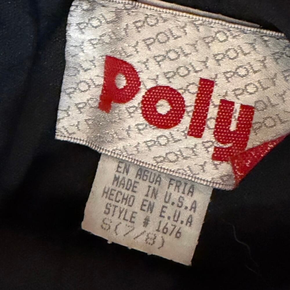 Vintage Poly Black Gold Embroidered Glitter Mesh Cocktail Mini Dress S - Picture 7 of 7